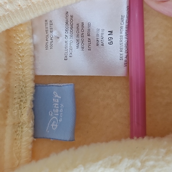 Disney Baby Yellow Pooh and Piglet Fleece Snowsuit 6-9M - Picture 7 of 10